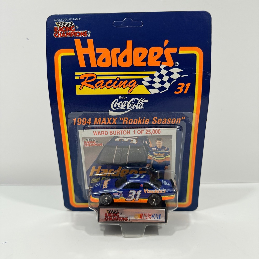 Racing Champions Diecast Car Adult 1:64 Blue New Ward Burton Hardee's 31 NASCAR
